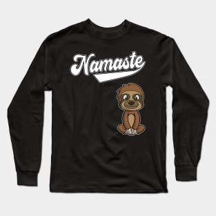 Yoga Namaste Sloth Meditate Spiritual Healthy Life Long Sleeve T-Shirt